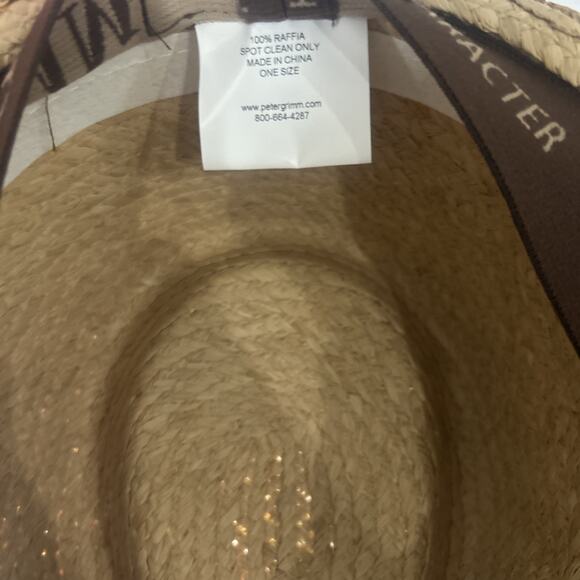 Peter Grimm Brown Fedora Hat One Size OS True Character Raffia - Picture 8 of 9